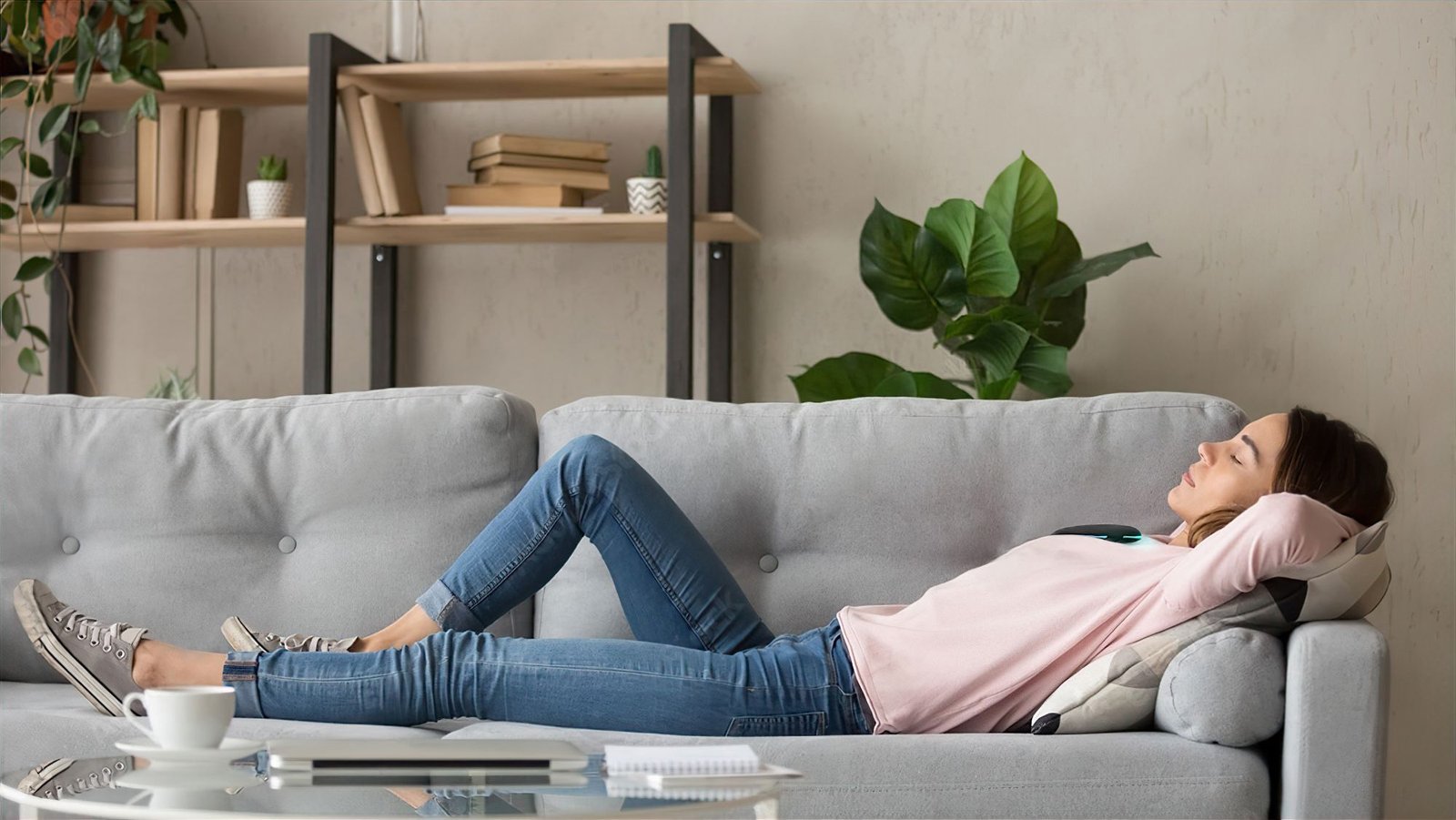 Woman Using Ostron Relaxation Device