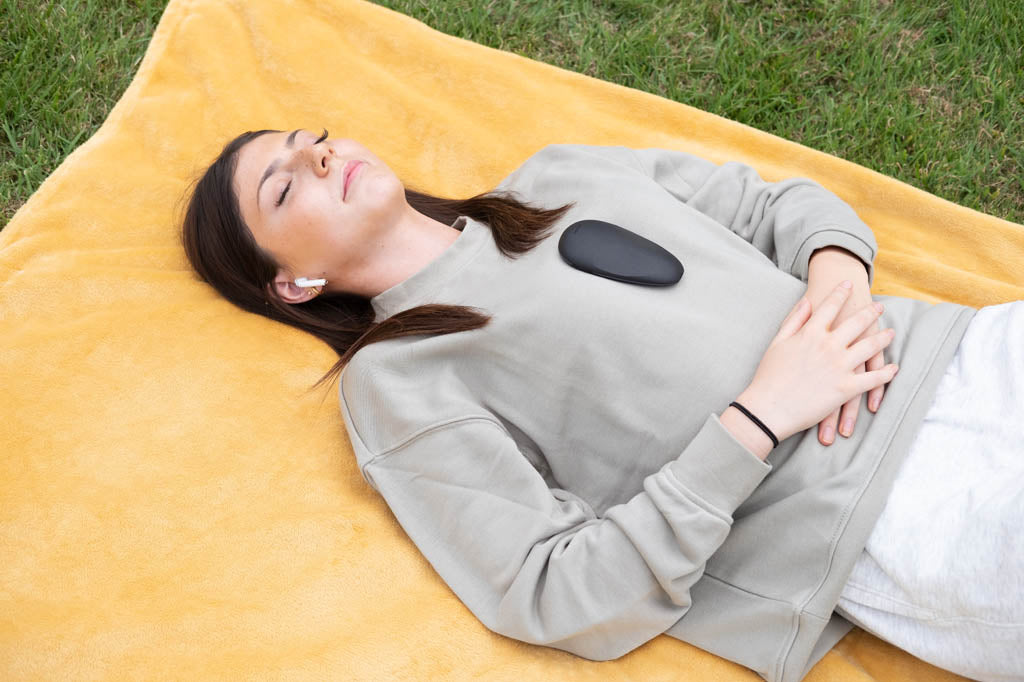 Young lady preparing for the Ostron relaxation session
